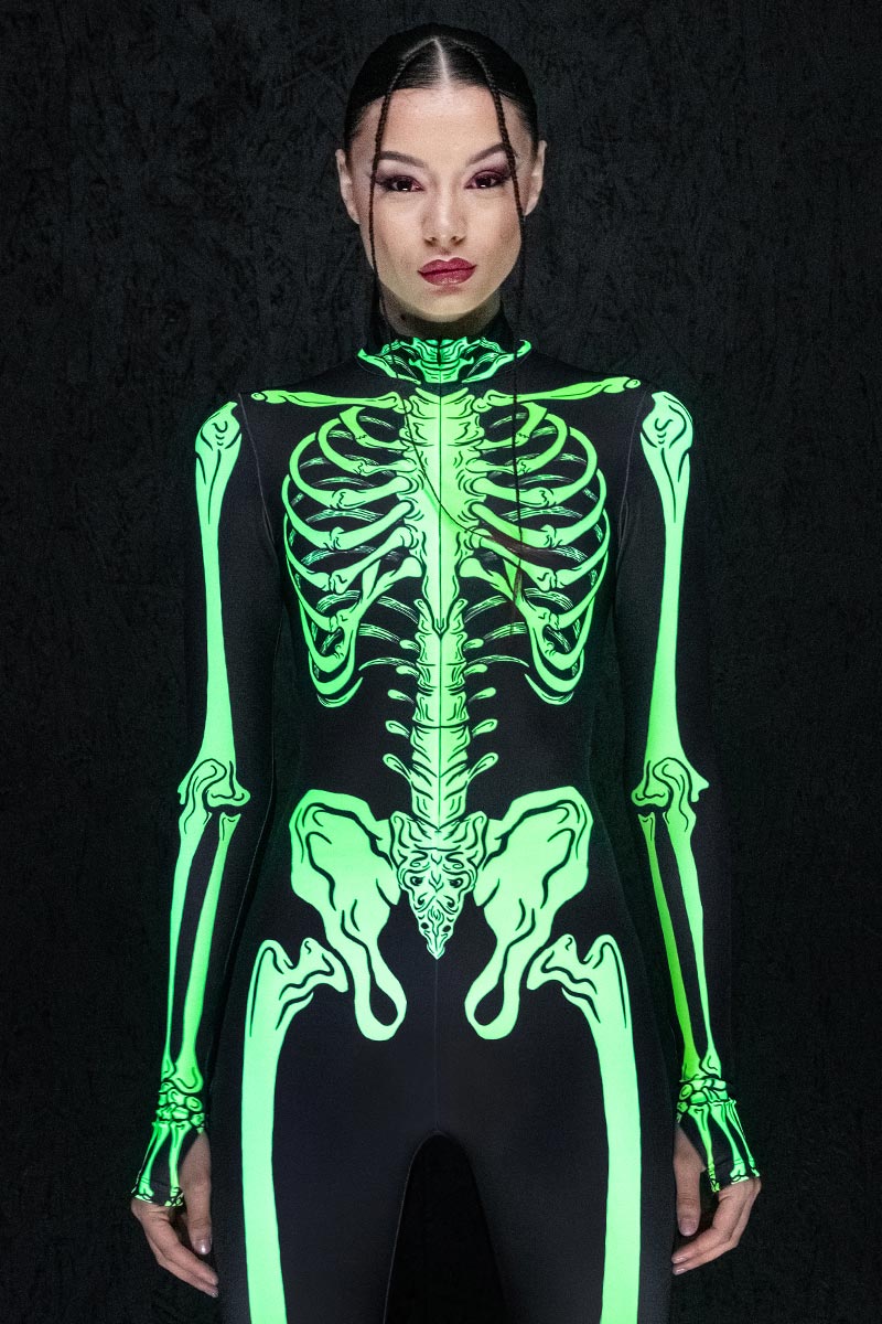 Acid Skeleton Costume UV Close View