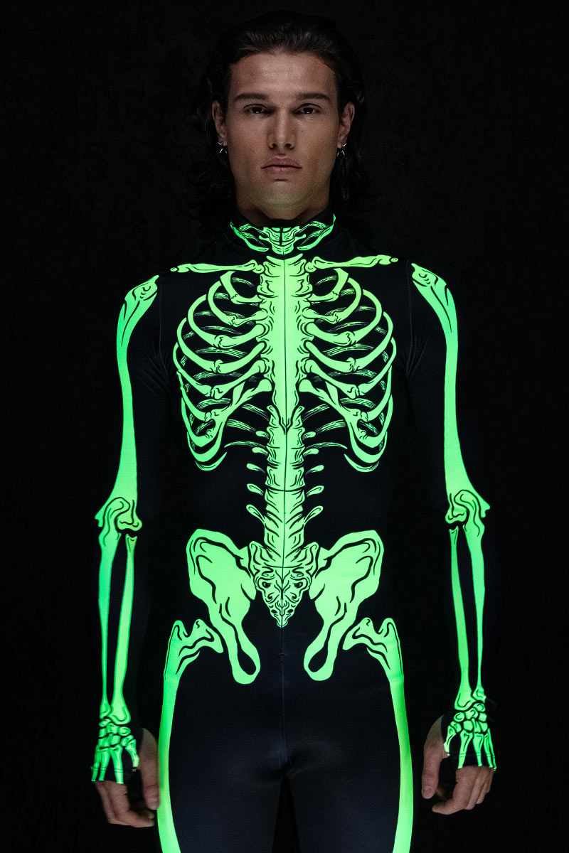 Acid Skeleton Men's Costume UV Close View