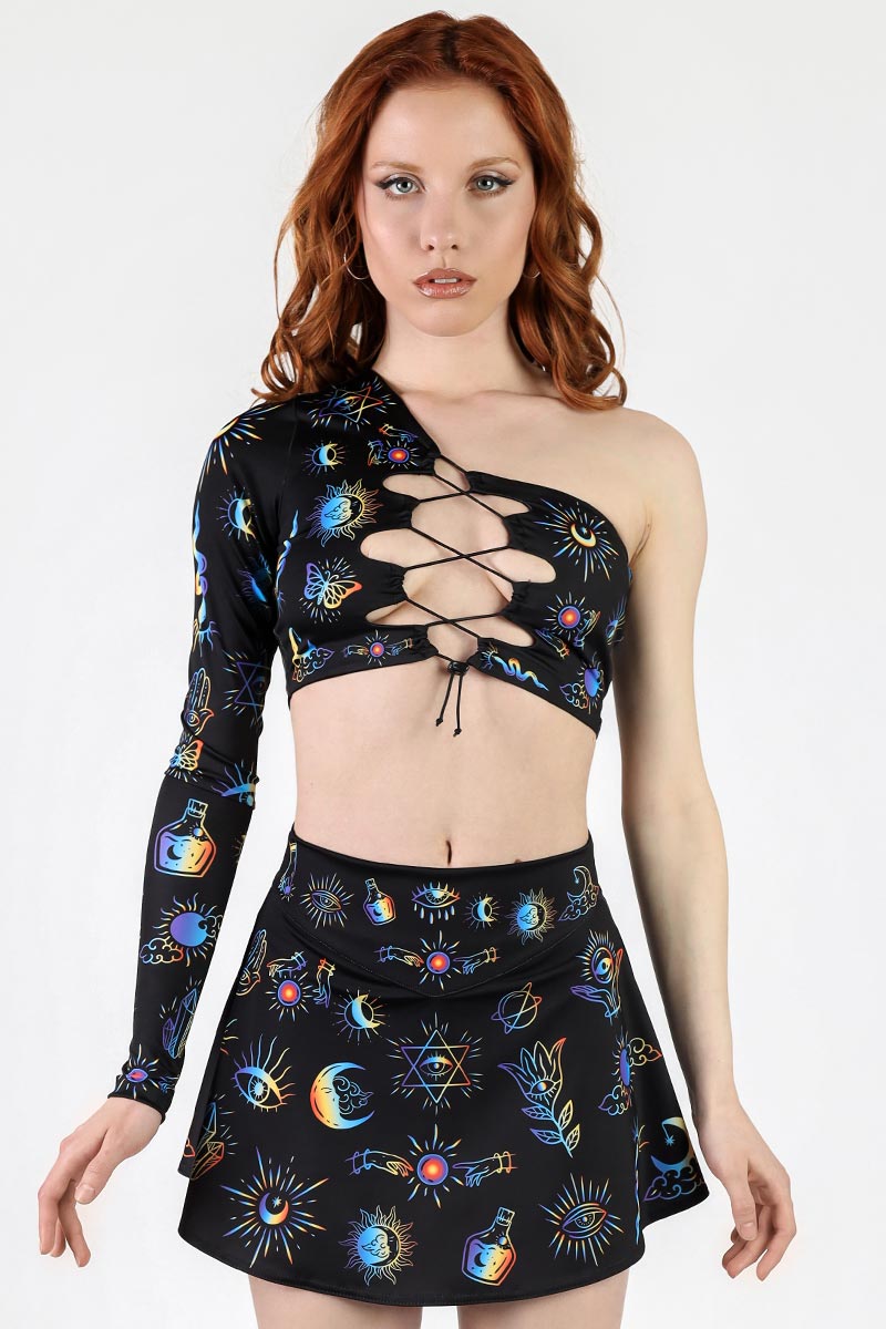 Alchemist's Illusion High Waisted Skort Set Front View