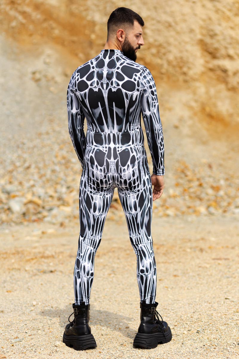 Black Morph Men Costume Back View