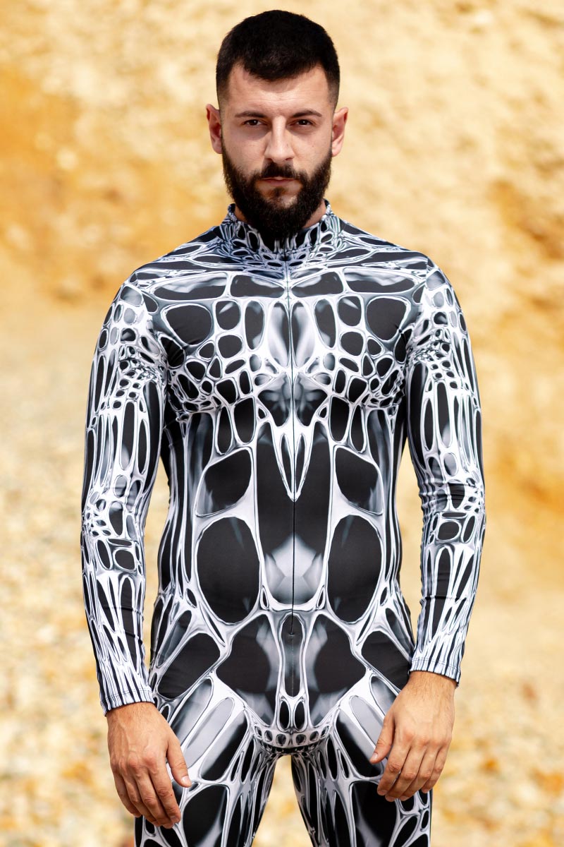 Black Morph Men Costume Close View