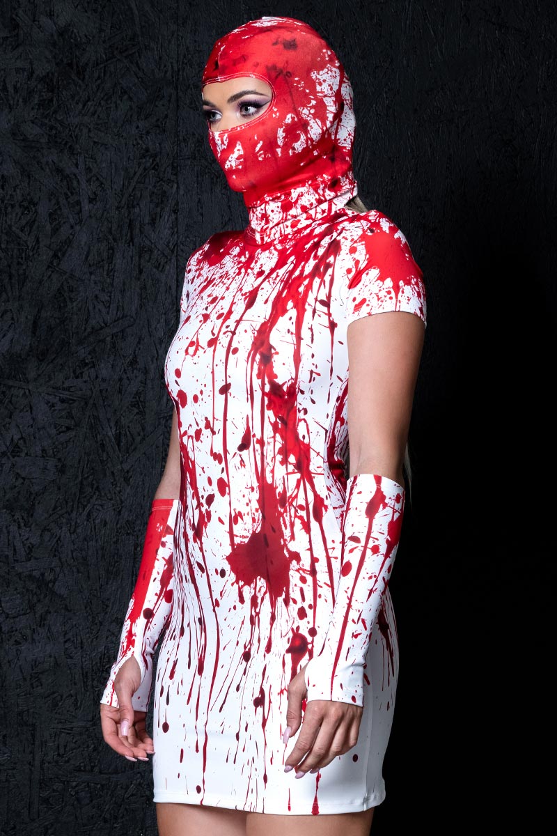 Bloody Nurse Short Sleeves Mini Dress Side View