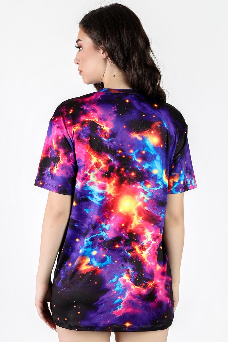 Bursting Galaxy Oversized Tee Back View