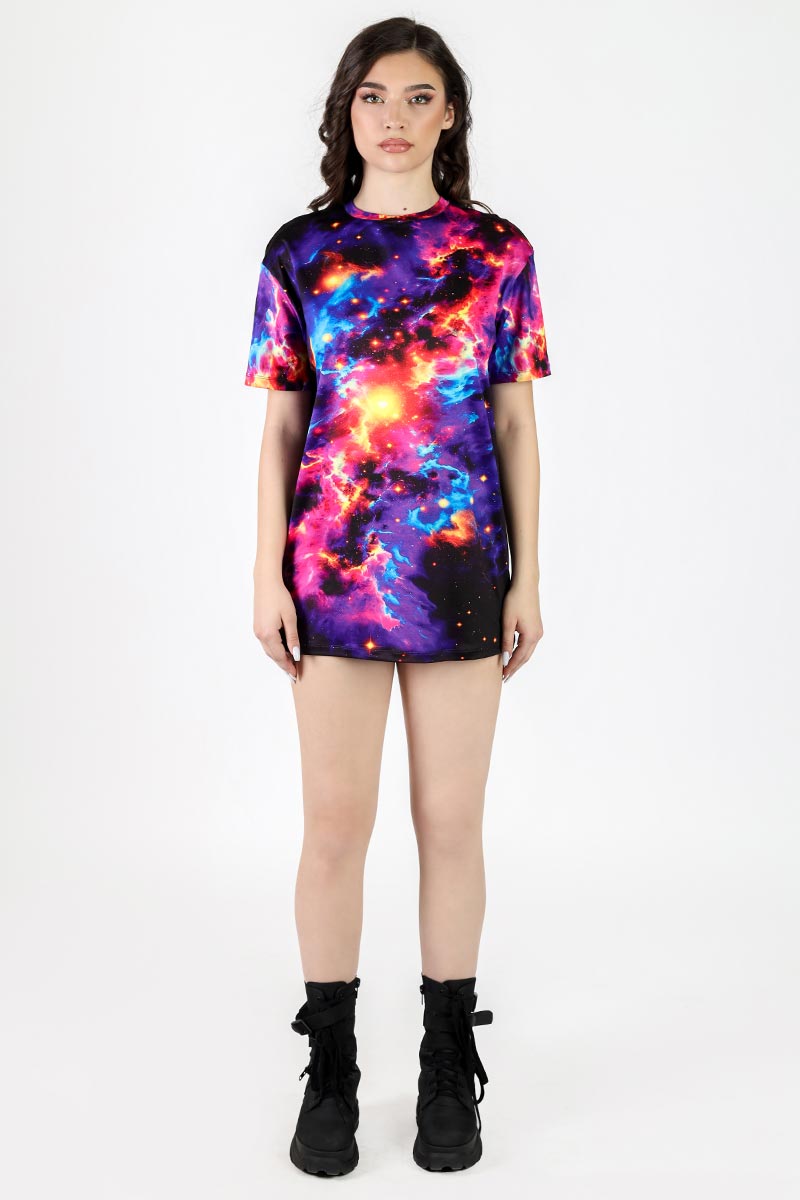 Bursting Galaxy Oversized Tee Full View