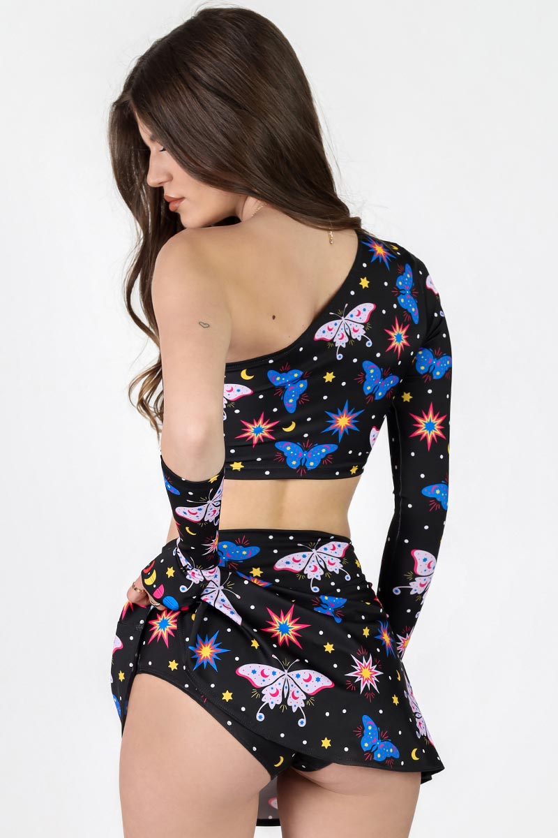 Celestial Flutter High Waisted Skort Back View