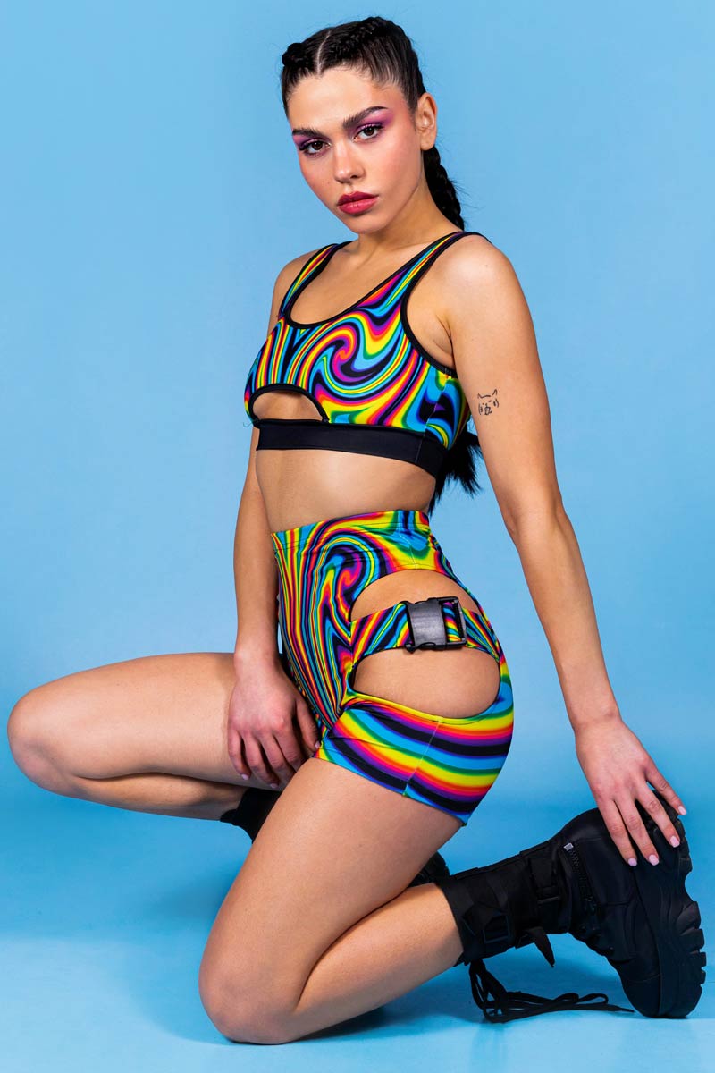 Chroma Rebel Cut Out Bra Top Side View