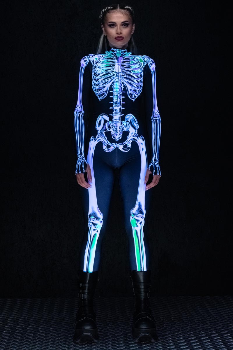 Chromatic Skeleton Costume UV Full View