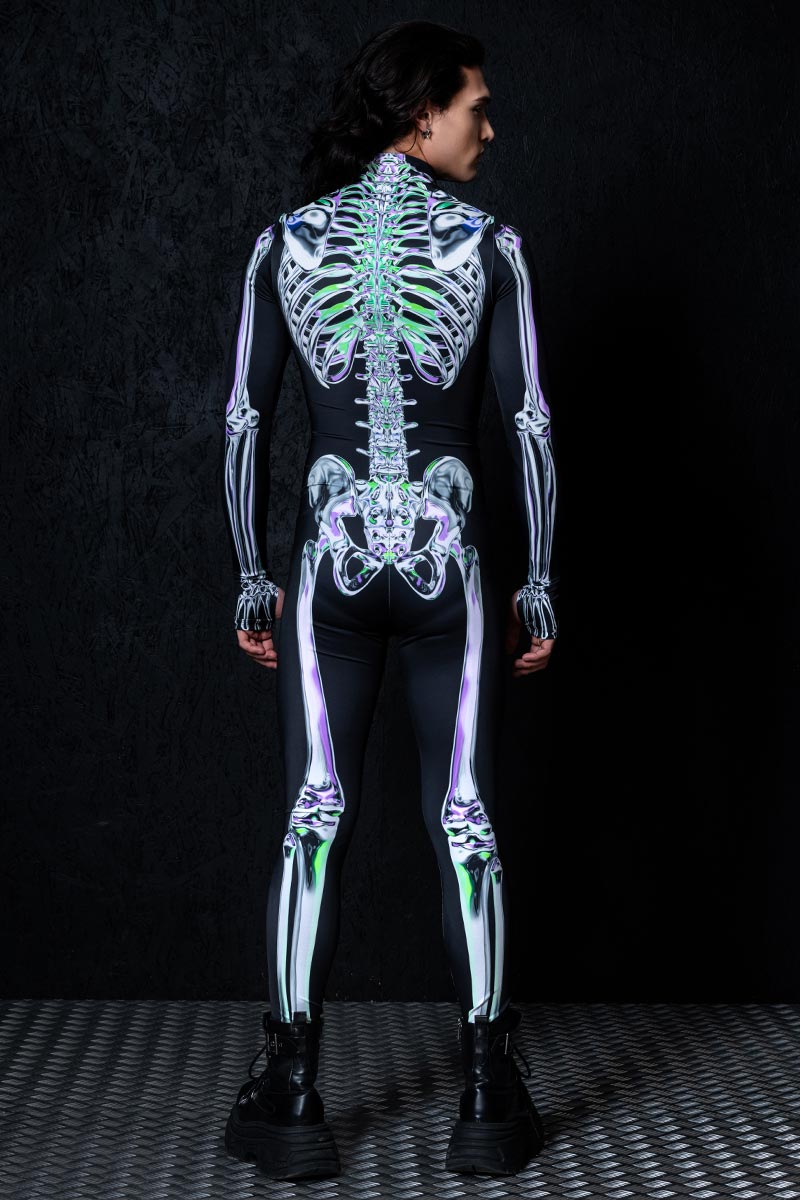 Chromatic Skeleton Men's Costume Back View