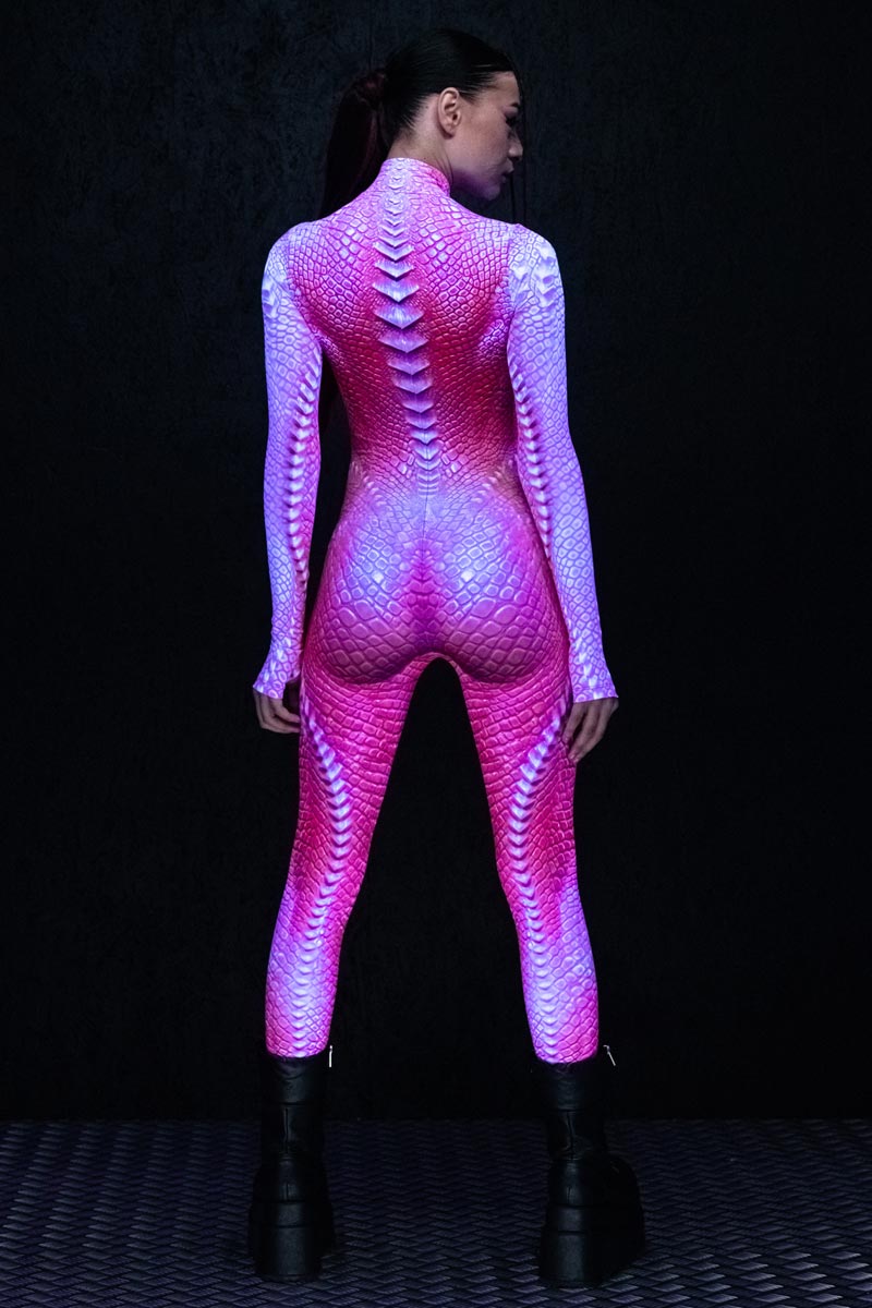 Desert Reptile Costume UV Back View