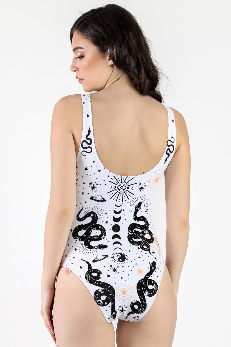 Divine Serpent One Piece Swimsuit Back View