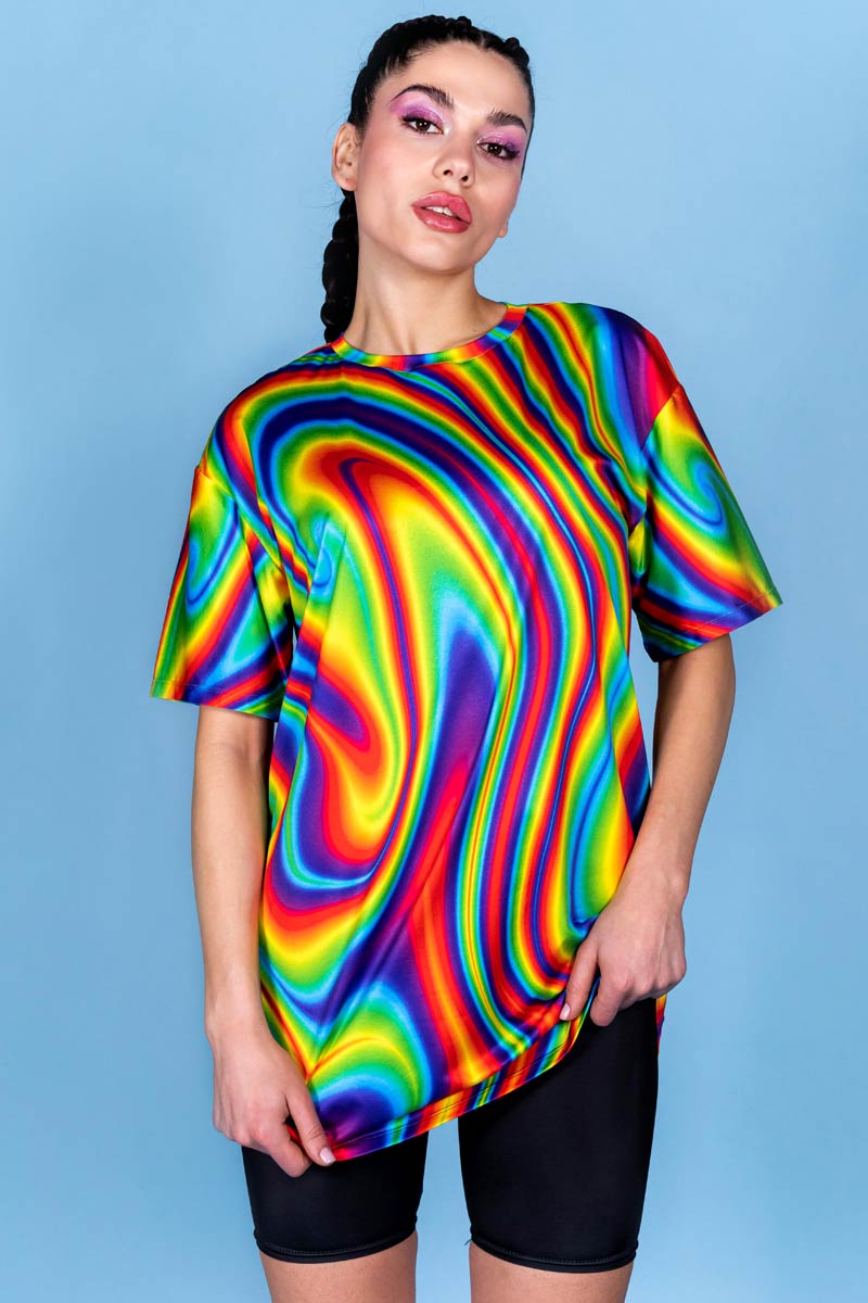 Ecstatic Mood Oversized Tee Dress Close View