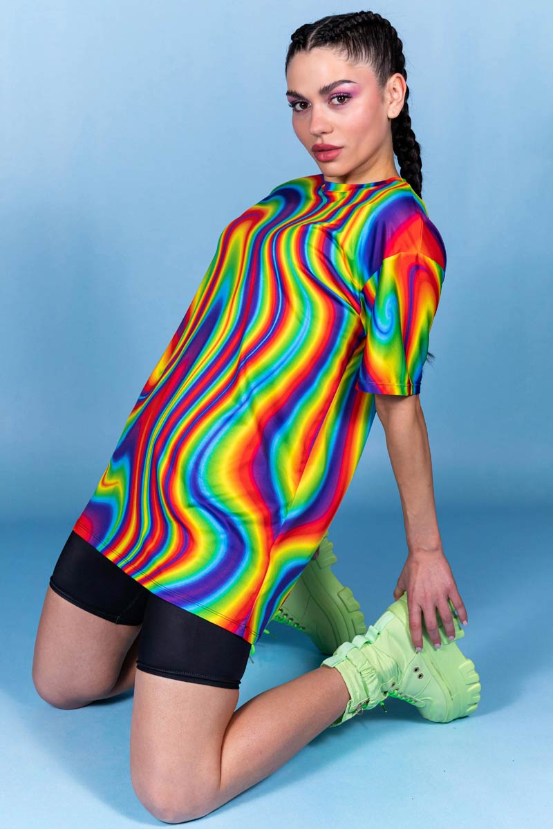 Ecstatic Mood Oversized Tee Dress Side View