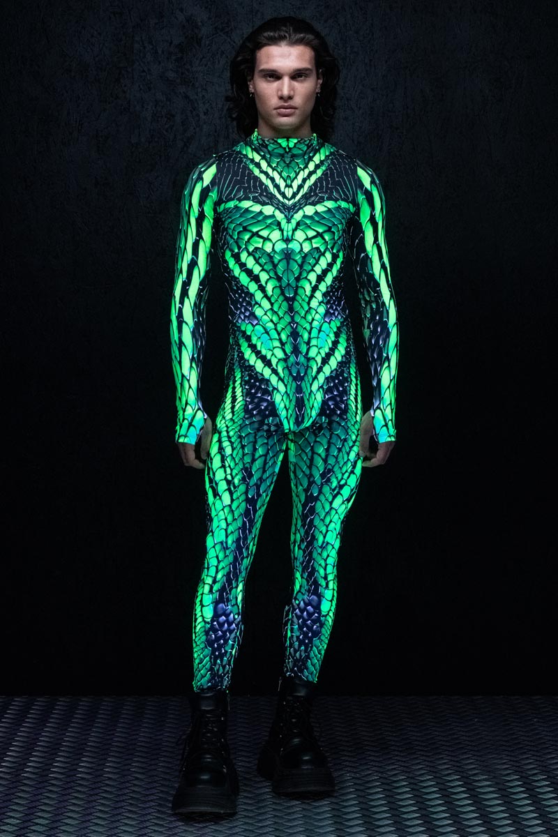 Electric Viper Men's Costume UV Front View