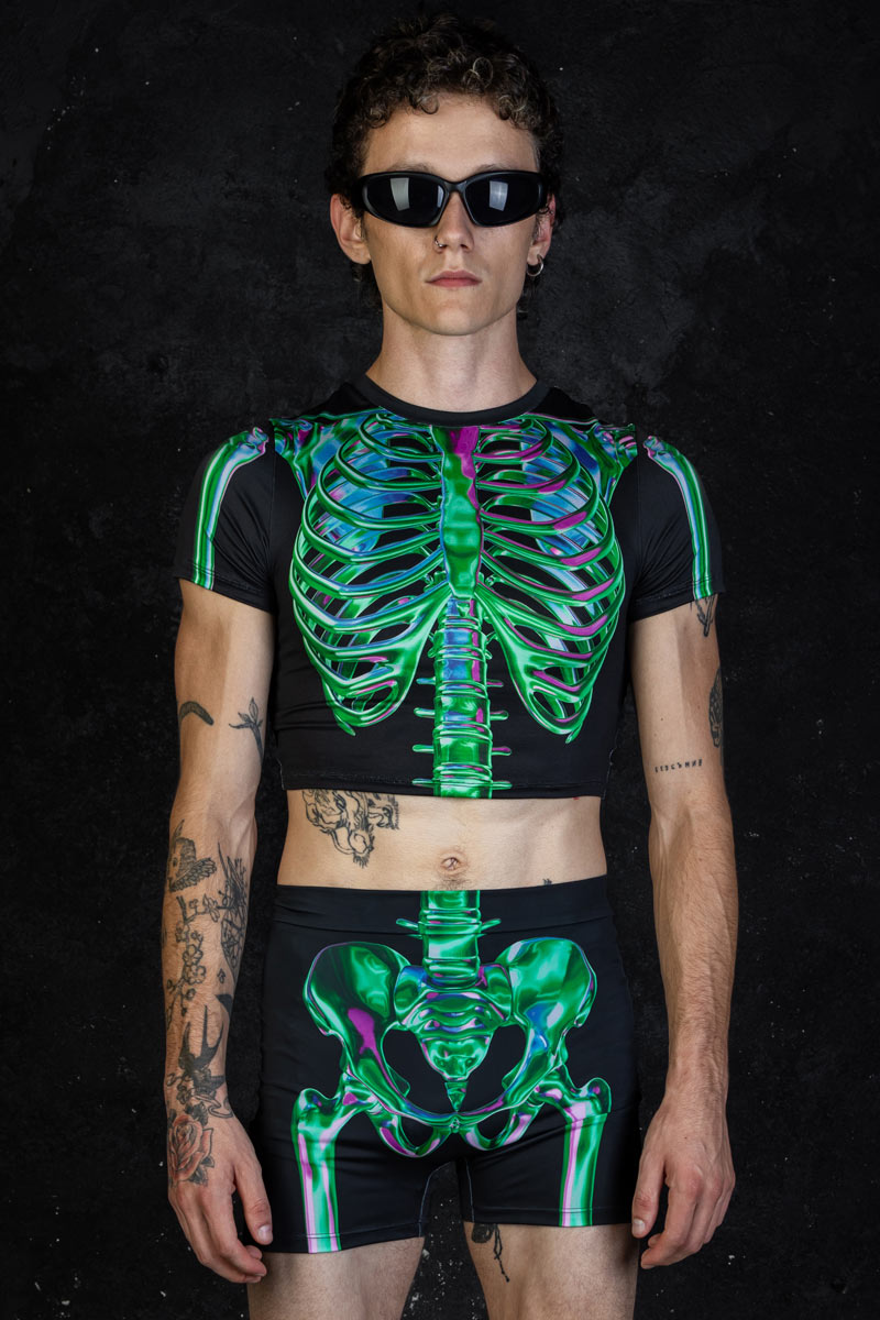 Emerald Skeleton Men Tank Top Close View