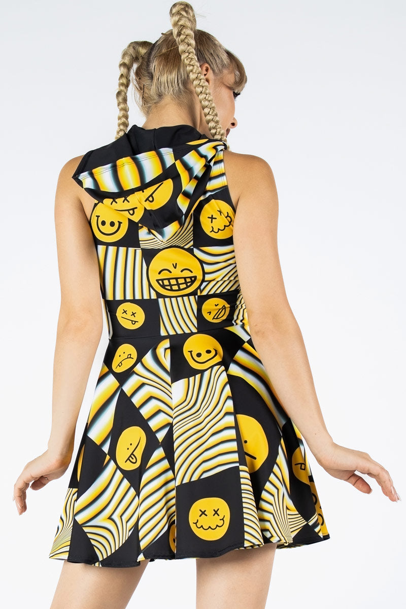 Emojination Hoodie Skater Dress Back View