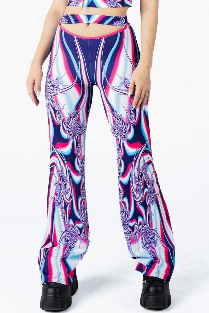 Fusion Flow Cut Out Flare Pants Close View