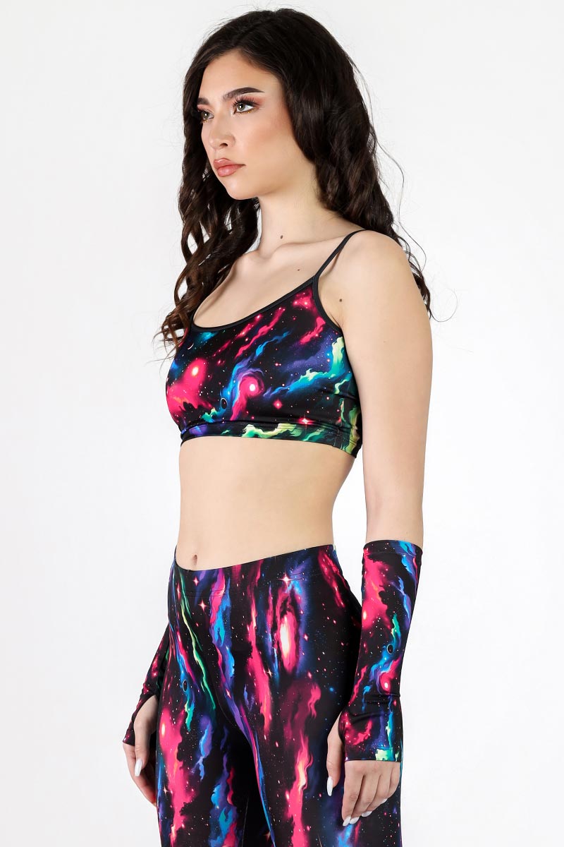 Galactic Glimpse Spaghetti Strap Crop Top Side View