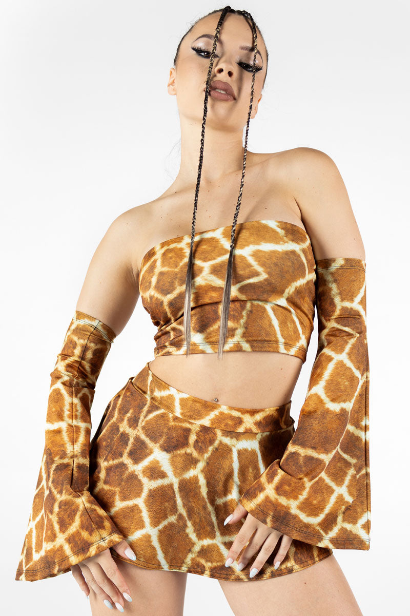 Giraffe Rave Mini Skirt Set Front View