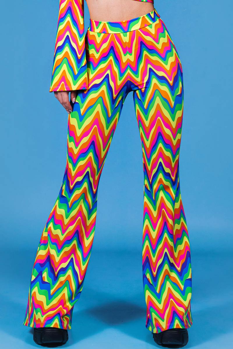 Groovy Rainbow Bell Bottoms Set Close View