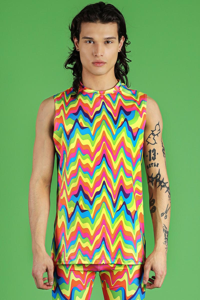 Groovy Rainbow Men's Sleeveless Shirt