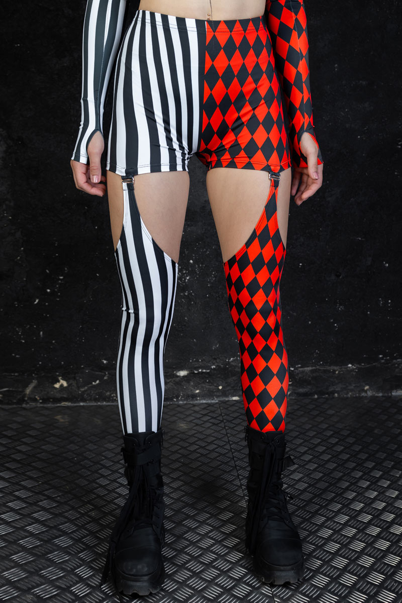 Harlequin Garter Leggings Close View