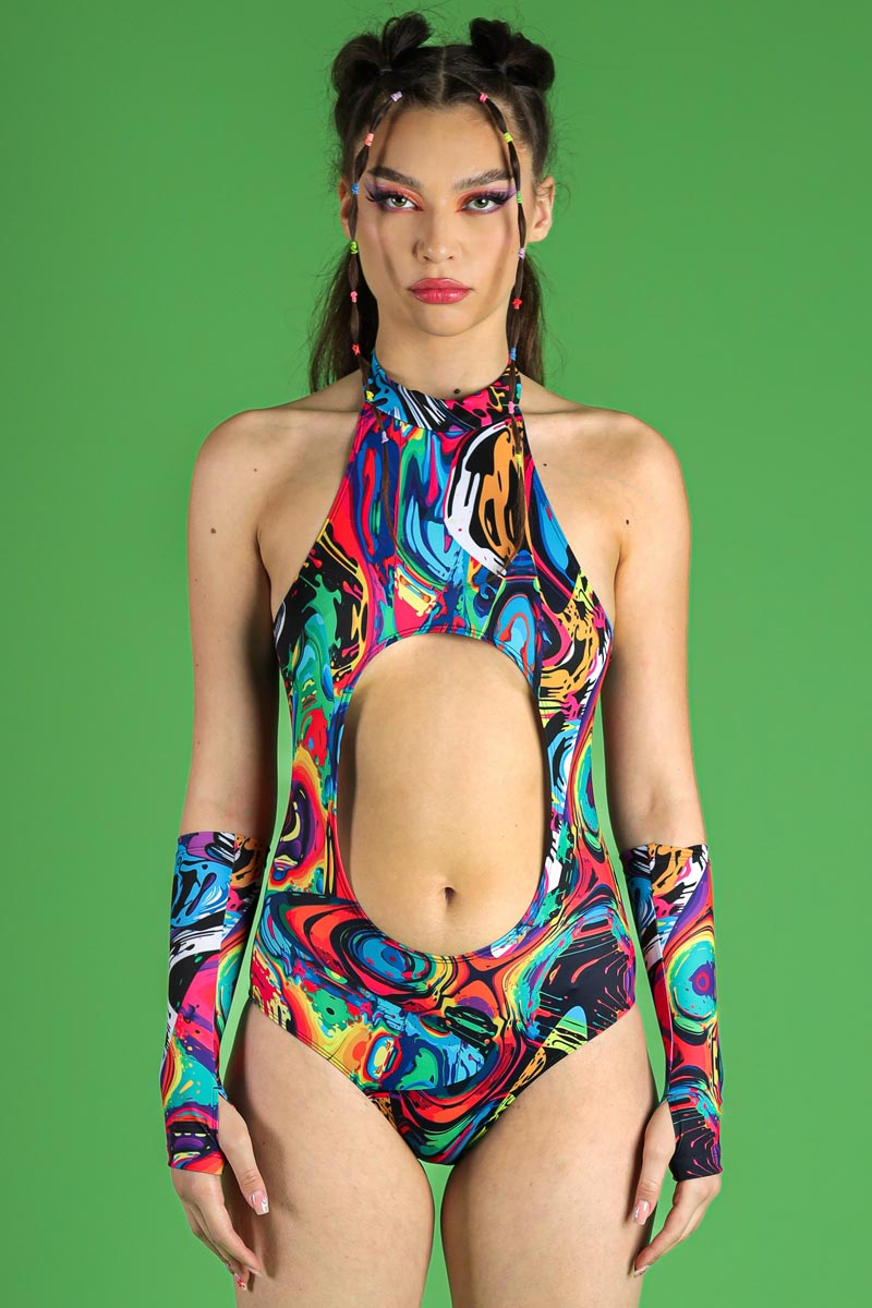 Inksplosion Cut Out Bodysuit