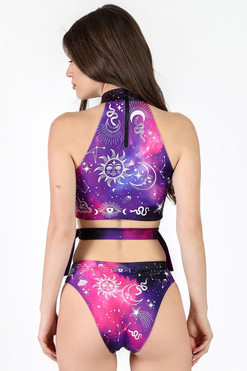 Intergalactic Charm High-Neck Cut Out Crop Top Back View