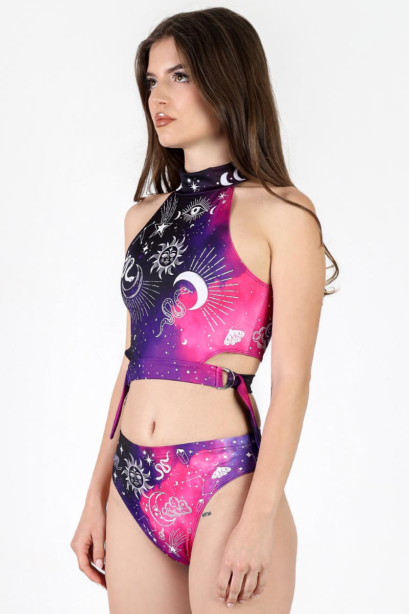 Intergalactic Charm High-Neck Cut Out Crop Top Side View