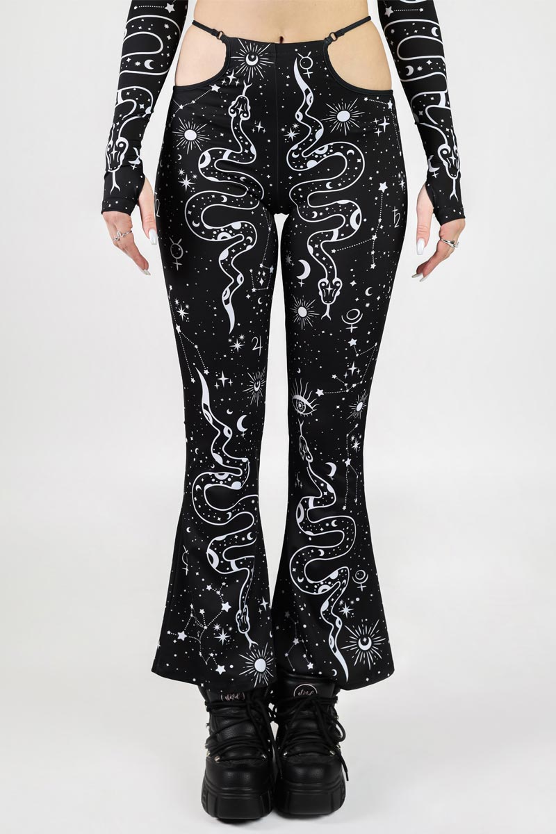 Lilith Side Cut Out Flare Pants Close View