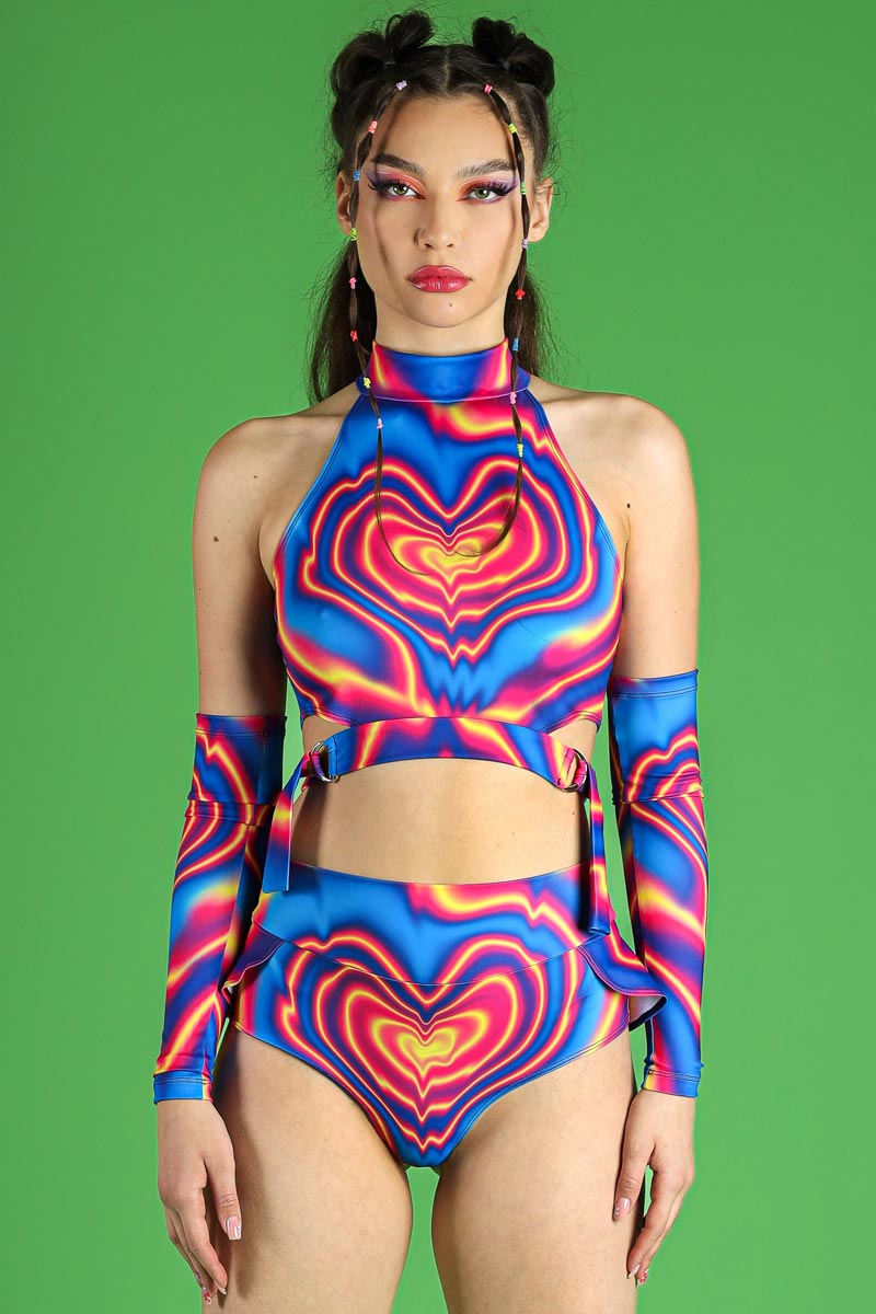 Love Voltage High Neck Crop Top