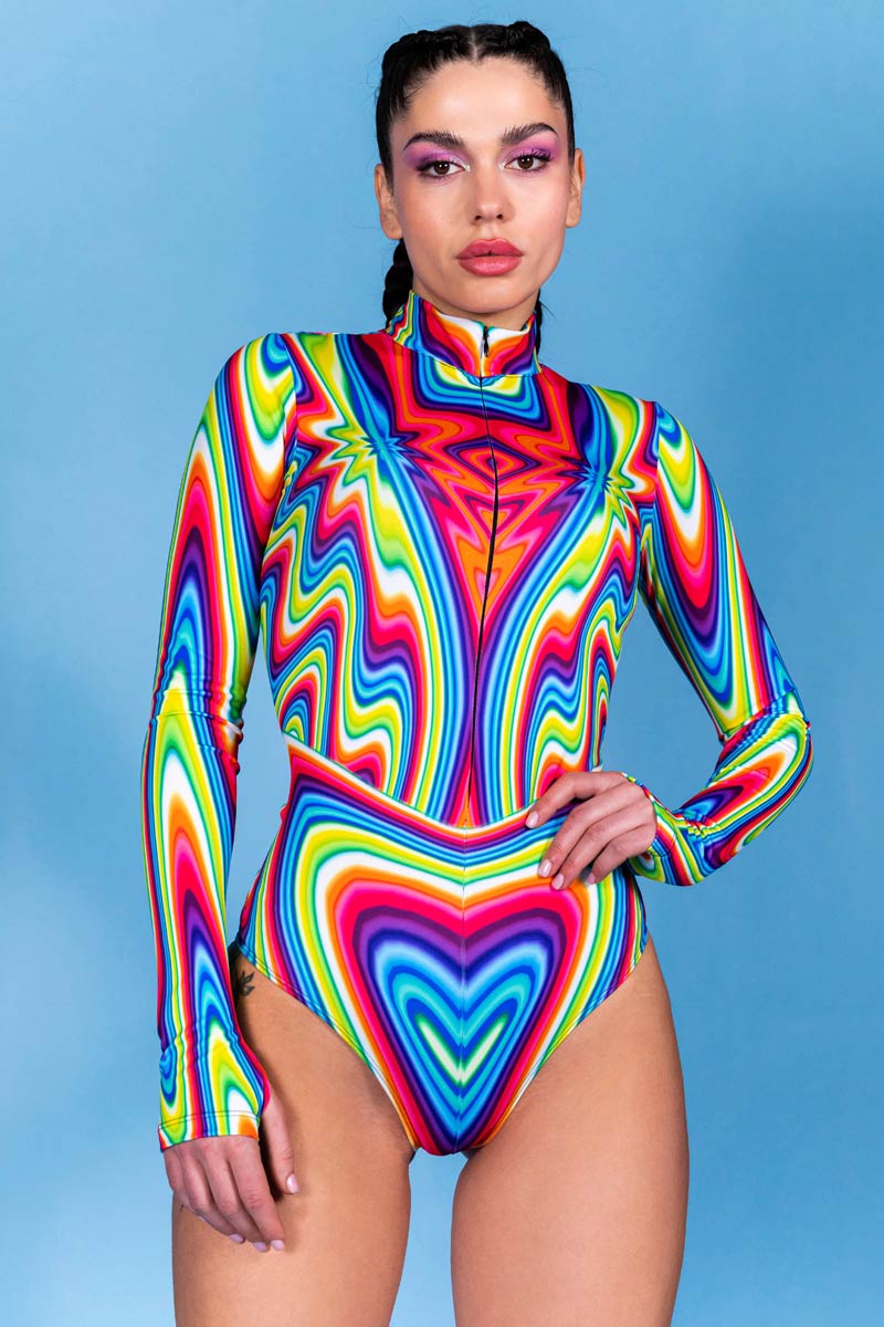 Lovestruck Long Sleeved Bodysuit Close View