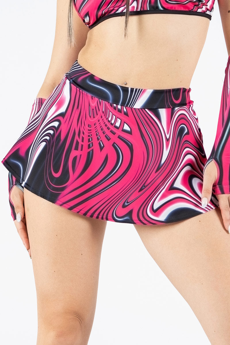 Magenta Motion Rave Mini Skirt Close View