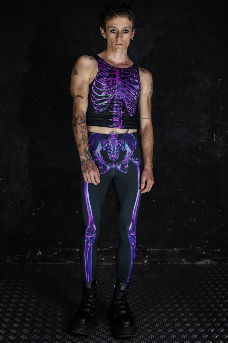 Men's Purple Skeleton Tank Top Full View