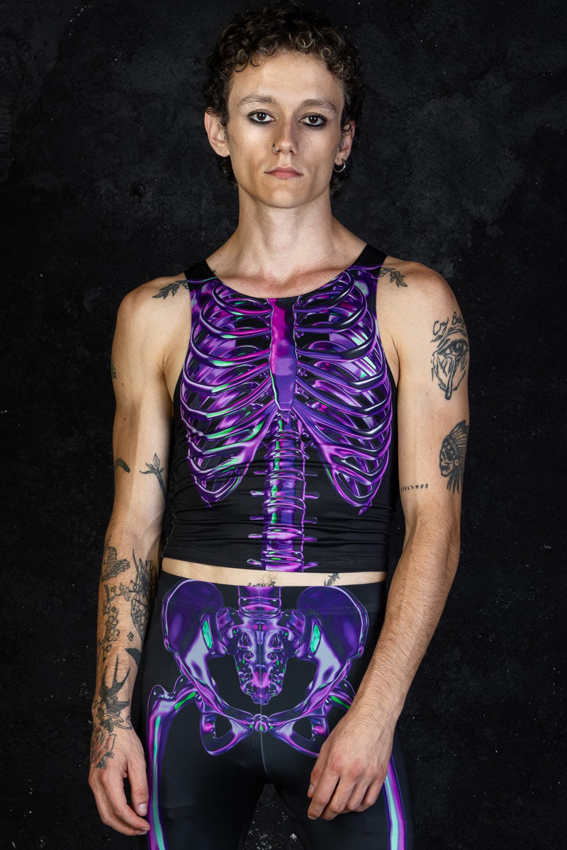 Men's Purple Skeleton Tank Top