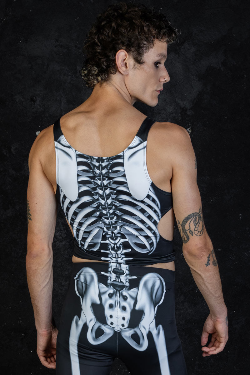 Men's Rattling Bones Cut Out Tank Top Back View