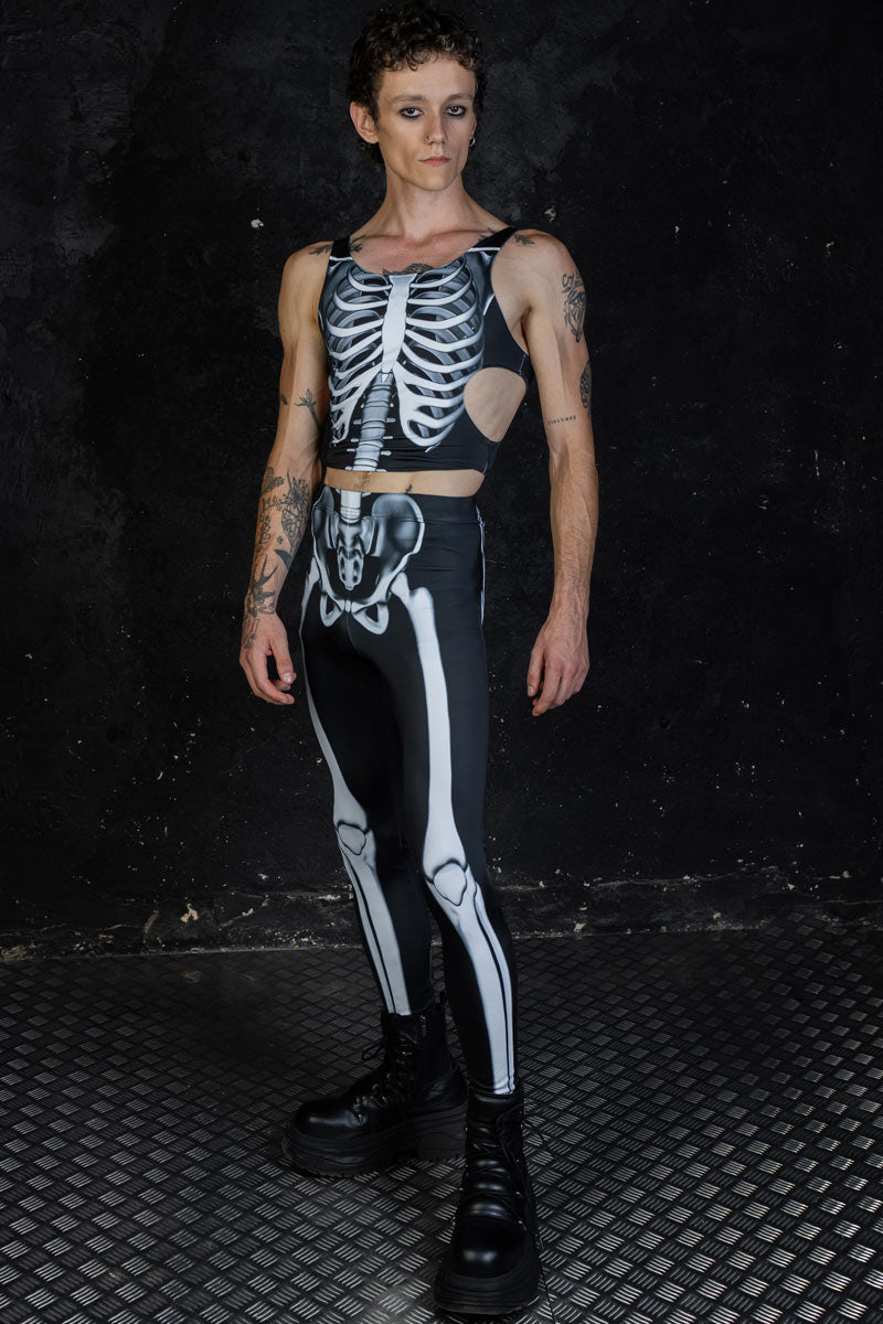 Men's Rattling Bones Cut Out Tank Top Full View