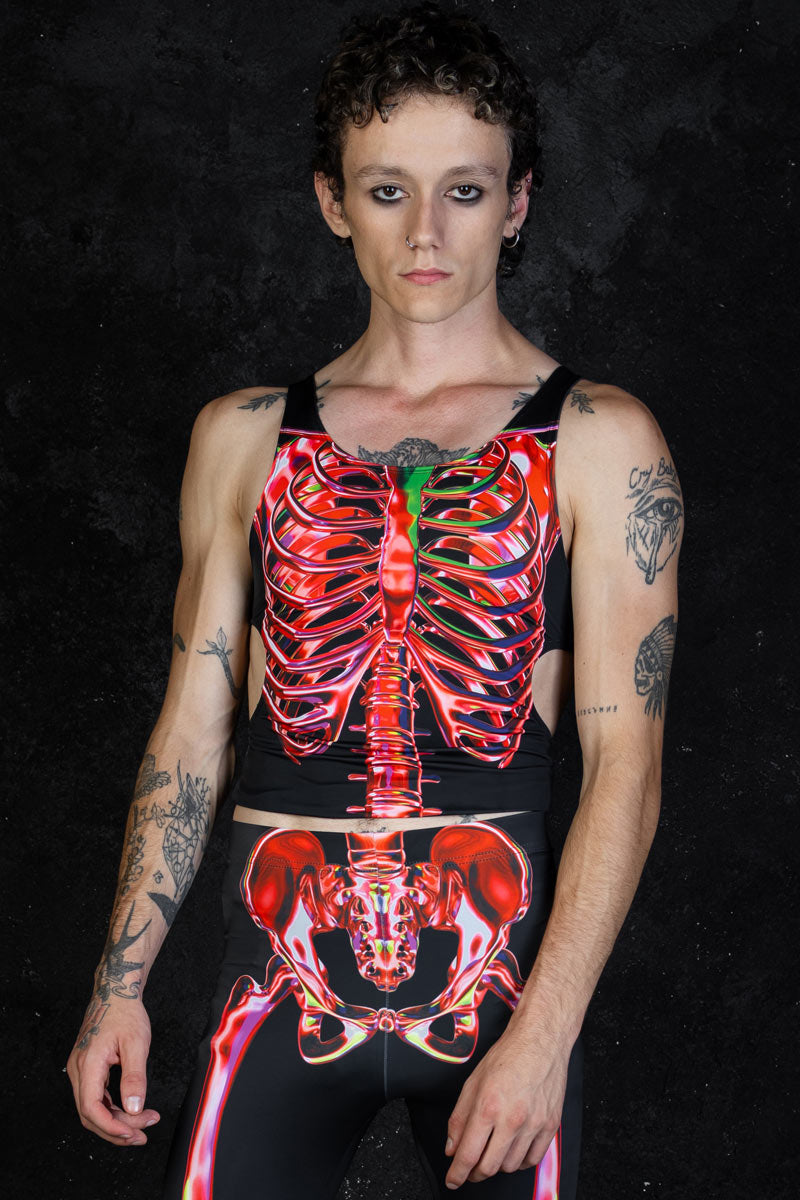 Men's Ruby Skeleton Cut Out Tank Top