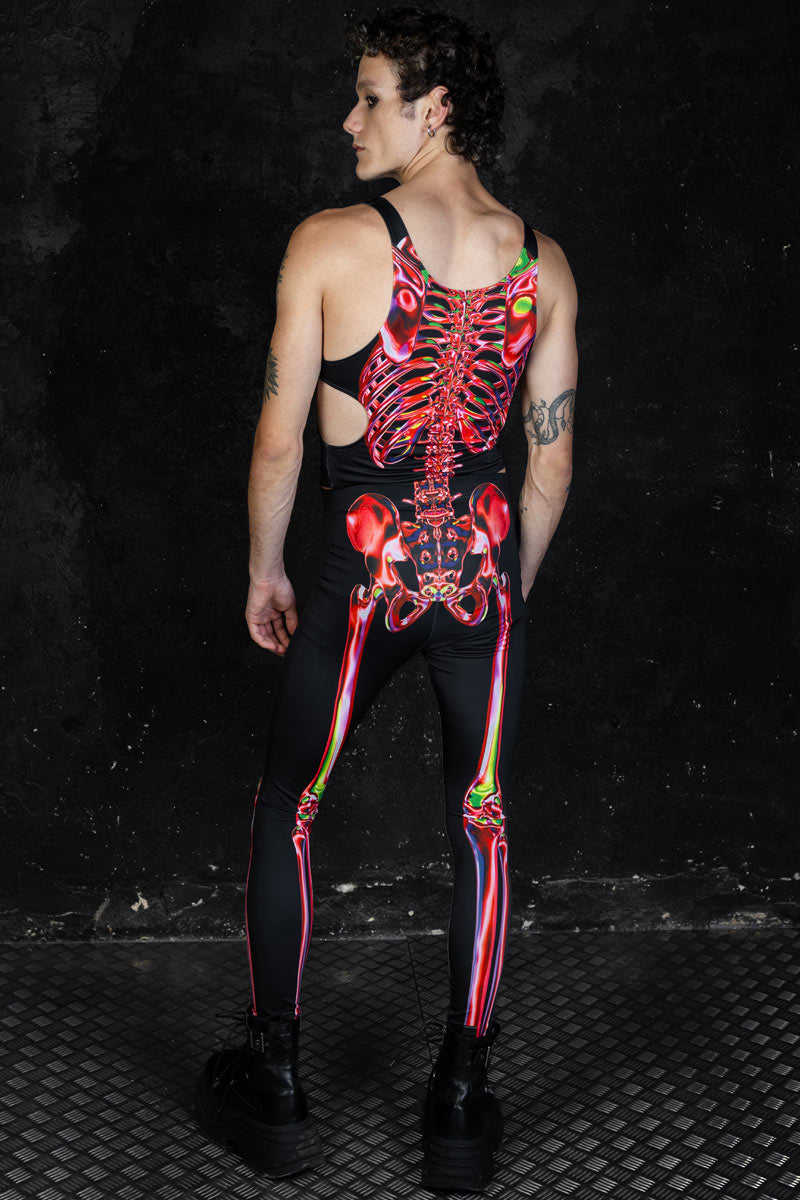 Men's Ruby Skeleton Leggings Set Back View