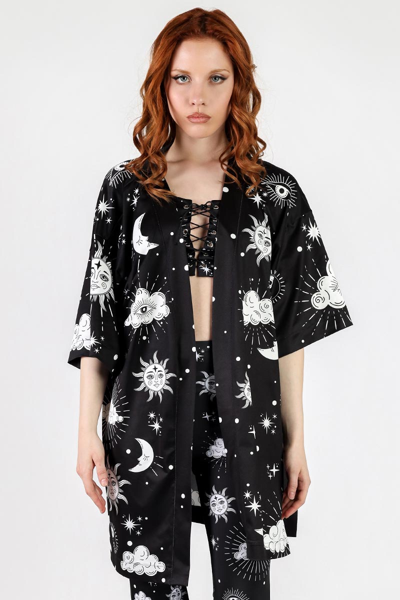 Midnight Sky Kimono Close View