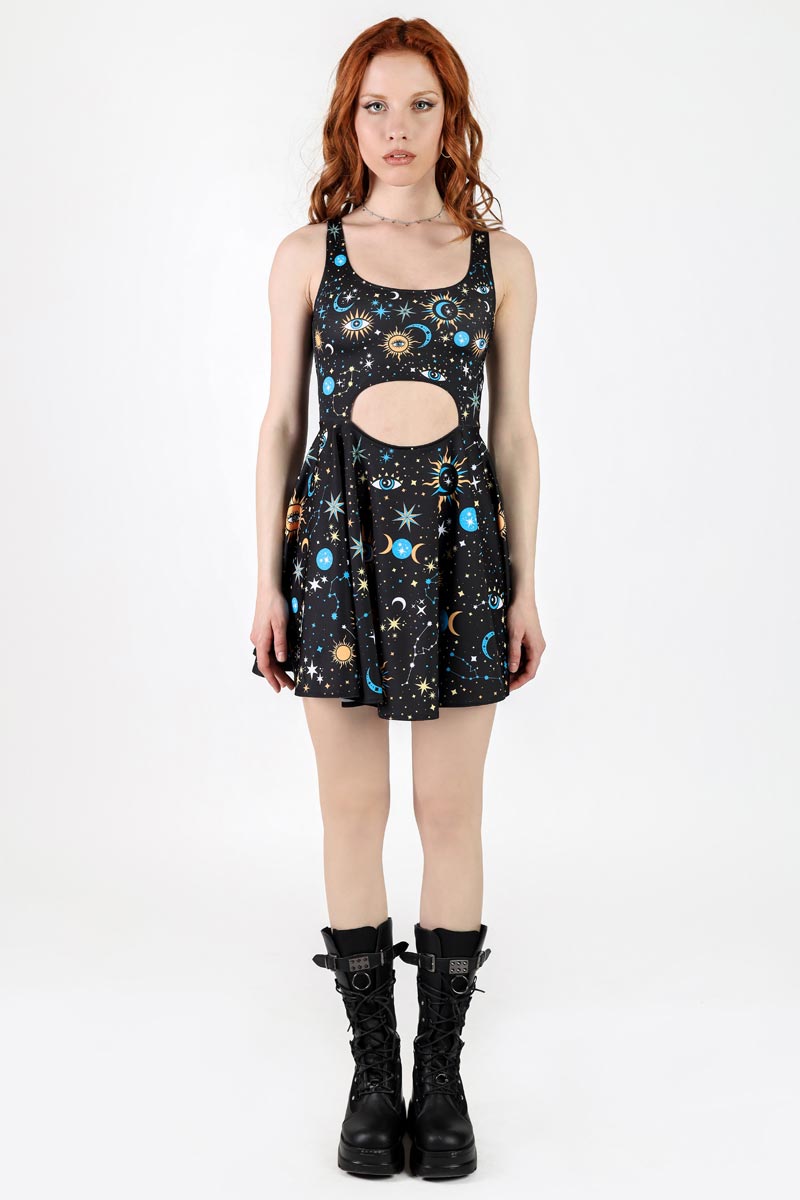 Moonlight Esoterica Cut Out Skater Dress Full View