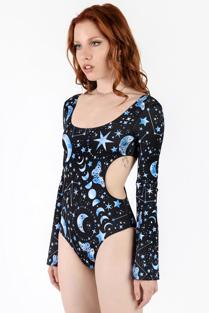 Moonlight Mystique Side Cut Out Bodysuit Side View