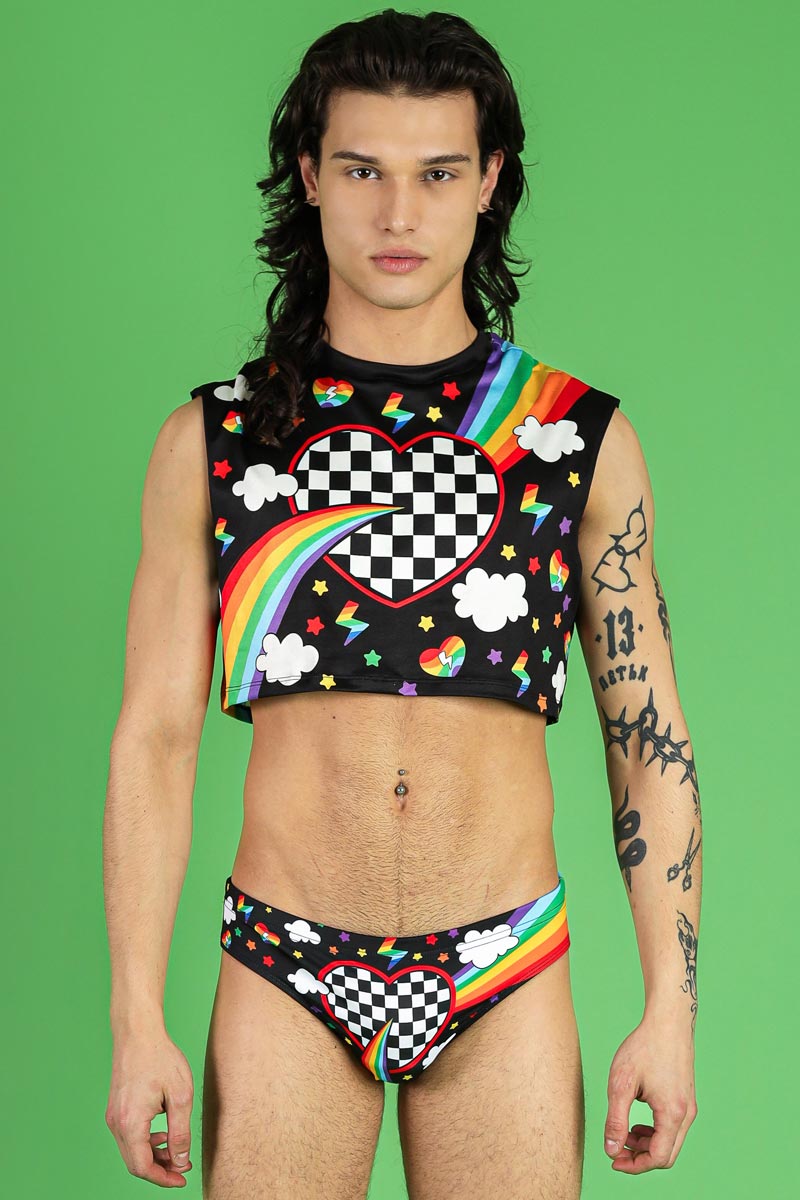 Queertastic Tank Crop Top for Men