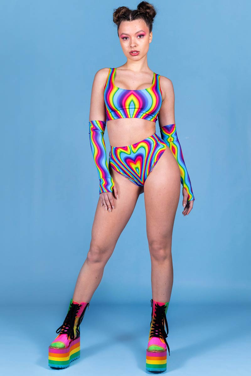 Rainbow Meltdown Bra Top  Front View