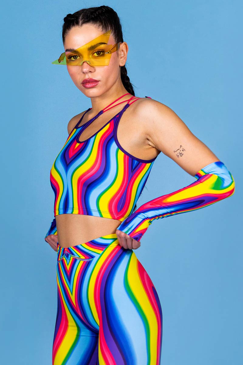 Rainbow Meltdown Crop Top Side View