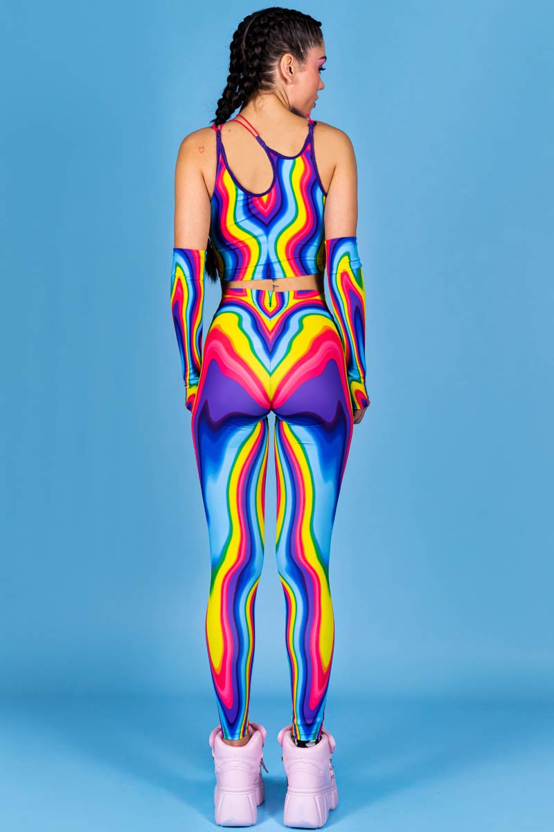 Rainbow Meltdown Leggings Back View