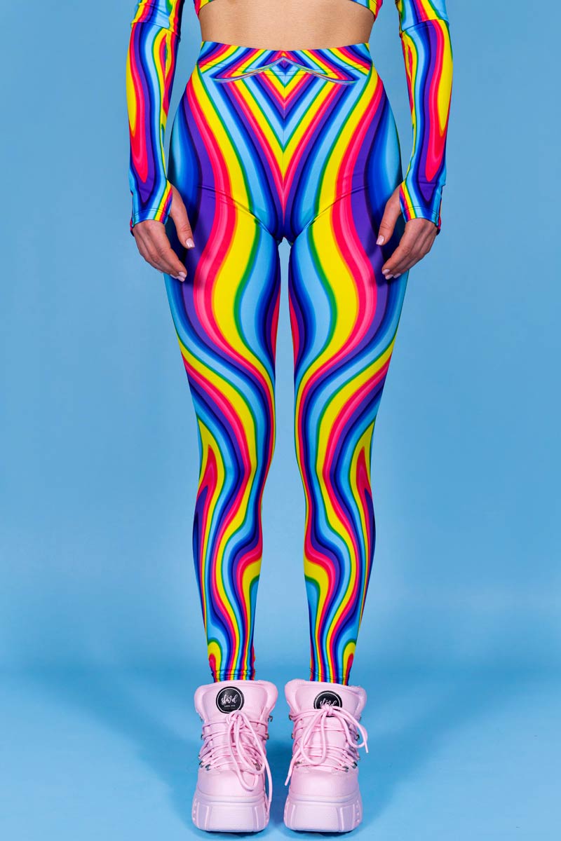 Rainbow Meltdown Leggings Close View