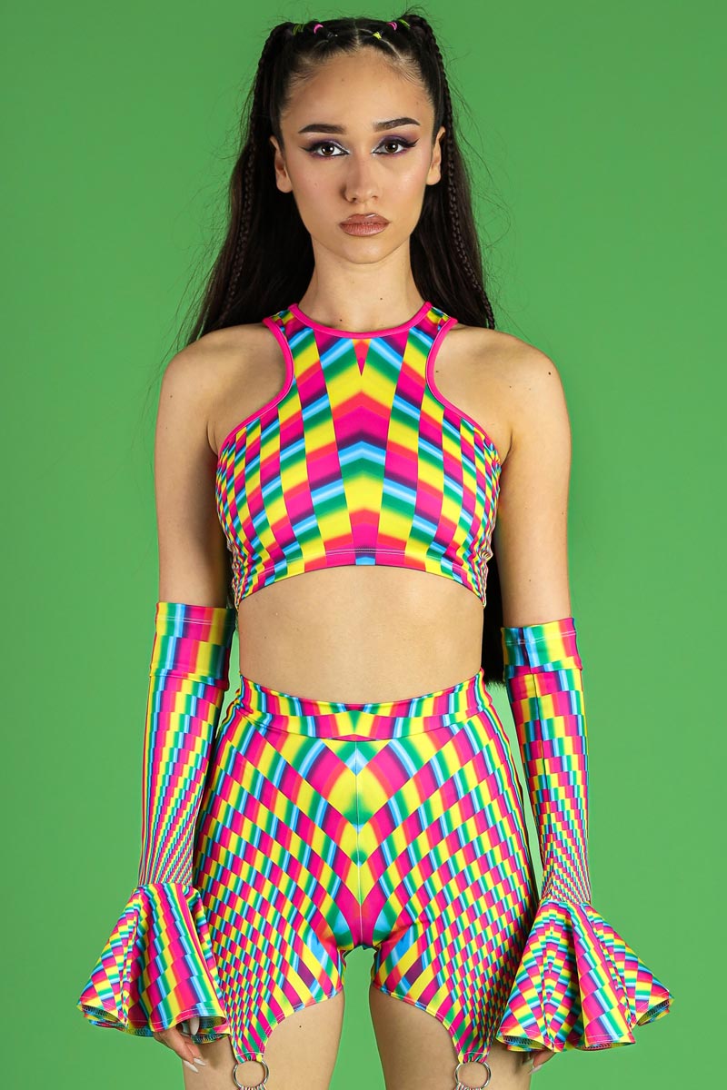 Rainbow Prism O-RIng Flare Pants Set