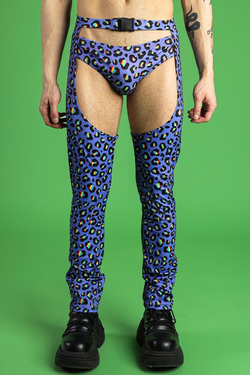 Rainbow Spots Men's Chap Pants