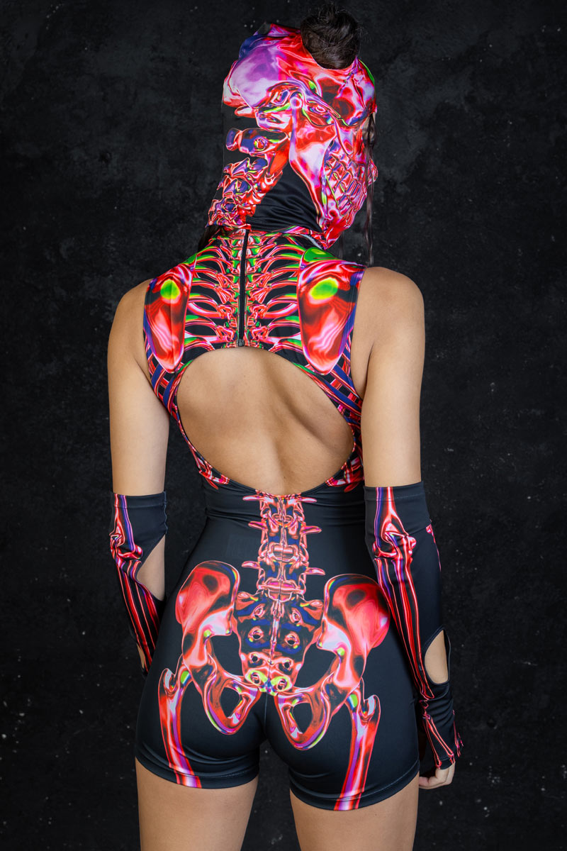 Ruby Skeleton Balaclava Back View