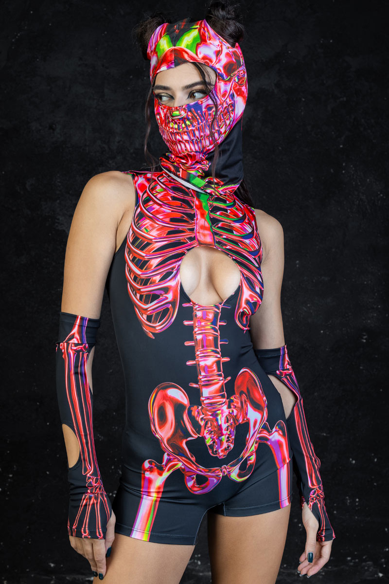 Ruby Skeleton Balaclava Close View